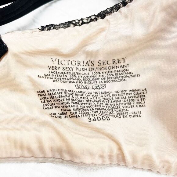 BUY 1 GET 1 FREE Victorias Secret Very Sexy 34DDD lace pink and black bra linger - Picture 8 of 10